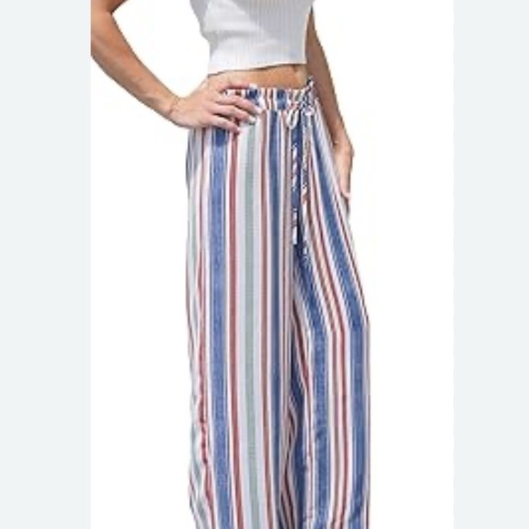 Express Pants - Express Striped Wide-Leg Pants